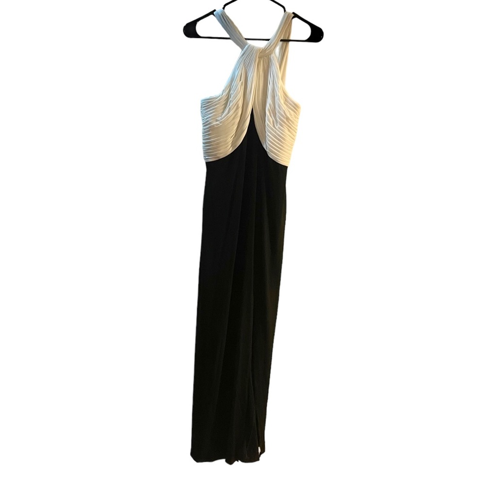 Tadashi Collection Black and White Halter Dress Size M